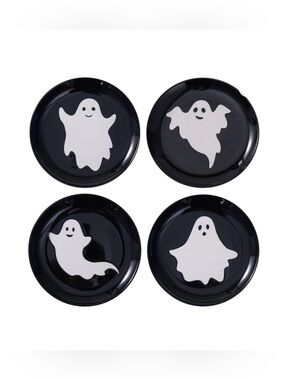 Halloween 4pk Ceramic Ghost Appetizer Plates